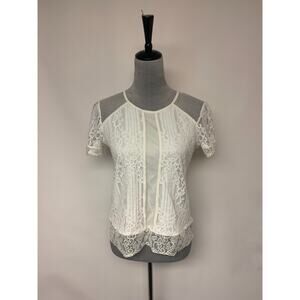 Express Blouse Fairy Sheer Lace Romantic Soft Girl Dainty Feminine Womens Size S